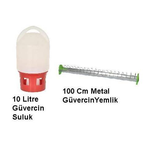 Güvercin Suluk 10 Litre + Metal Yemlik 100 Cm