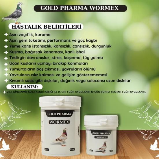 Gold pharma wormex iç parazit kurt ilacı 100 gram